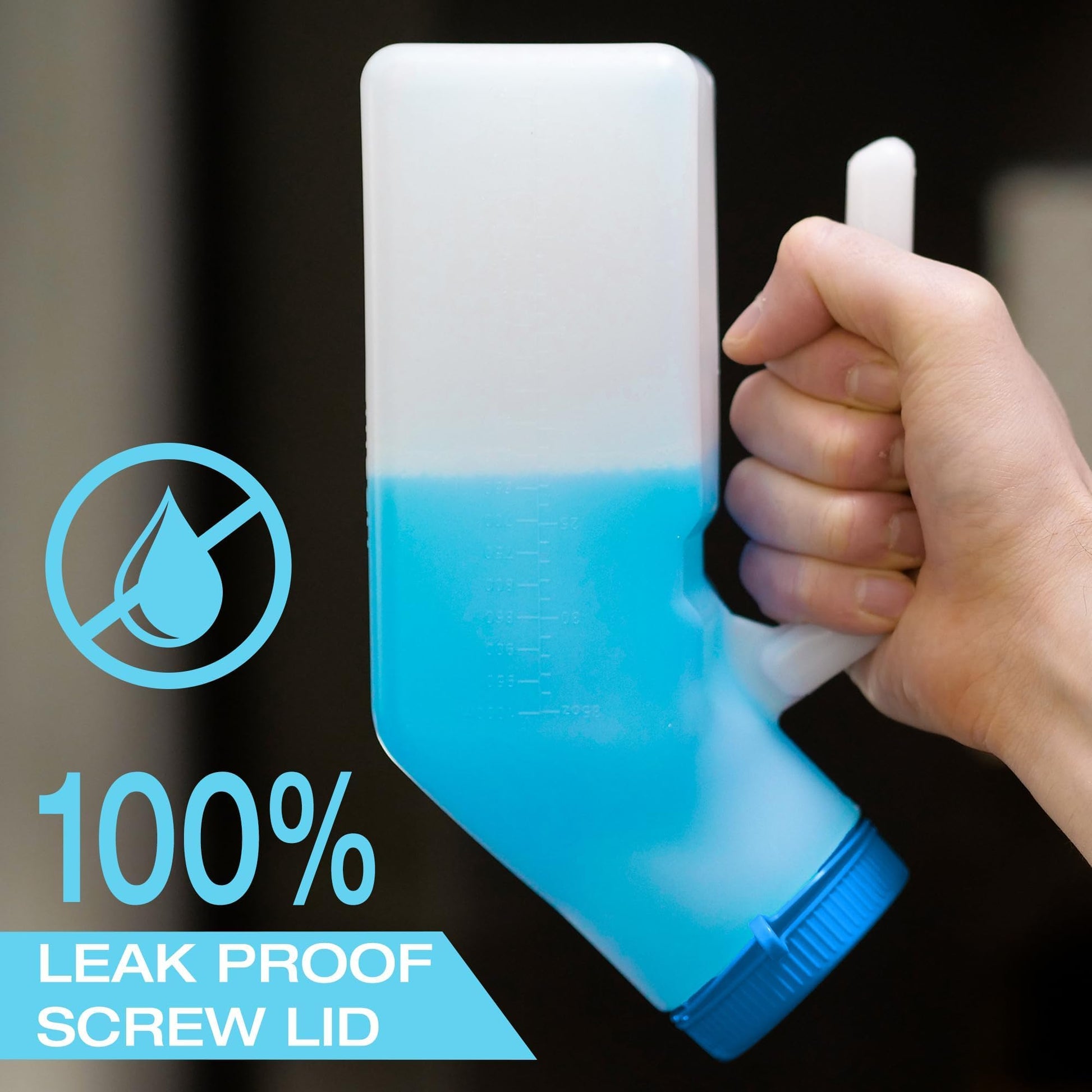 Urinals for Men Glow in the Dark Lid by Tilcare (1 Pack) - 32oz/1000mL Thick Plastic Mens Bedpan Bottle with Screw-on Lid - Spill Proof Urinary Chamber - Male Portable Travel Pee Bottles - Available at All In One Marketplace Canada