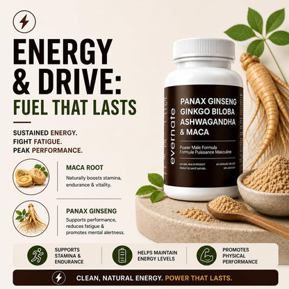 ONE Maca, Ginkgo Biloba, Panax Ginseng, Tribulus, Tongkat Ali, L-Arginine & Ashwagandha – Energy, Stamina, Endurance & Vitality Support – Made in Canada - Available at All In One Marketplace Canada