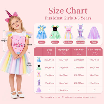 Meland 5-in-1 Princess Dress Up for Girls with Bag, Costume Gift Ages 3-8 🍁 All In One Marketplace Canada