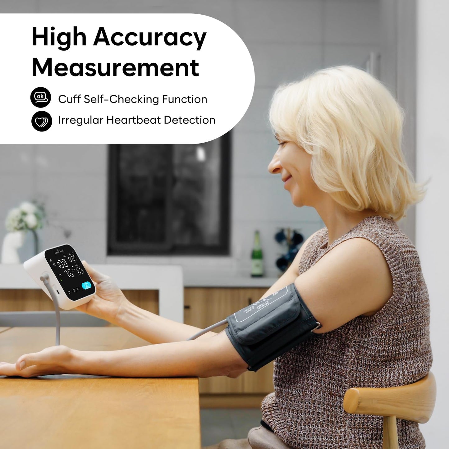 Bluetooth Blood Pressure Machine for Home Use – Easy@Home Smart BP Monitor with Free MyHeartPal App, Voice Function & LED Screen, Supports Apple & Android Devices, EBP-703T - Available at All In One Marketplace Canada