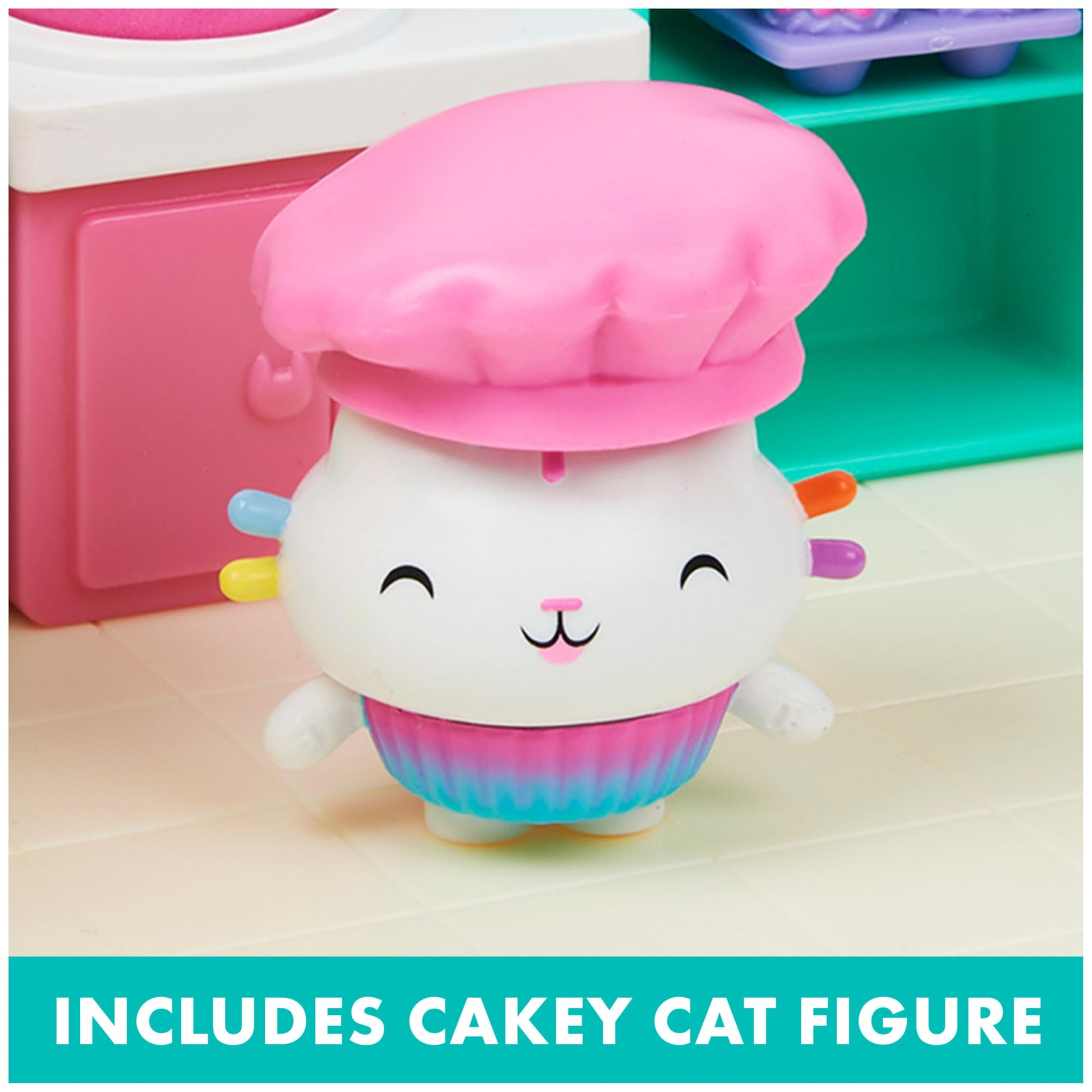 Gabby’s Dollhouse, Bakey with Cakey Kitchen with Figure and 3 Accessories, 3 Furniture and 2 Deliveries, Kids Toys for Ages 3 and up DREAMWORKS GABBY'S DOLLHOUSE