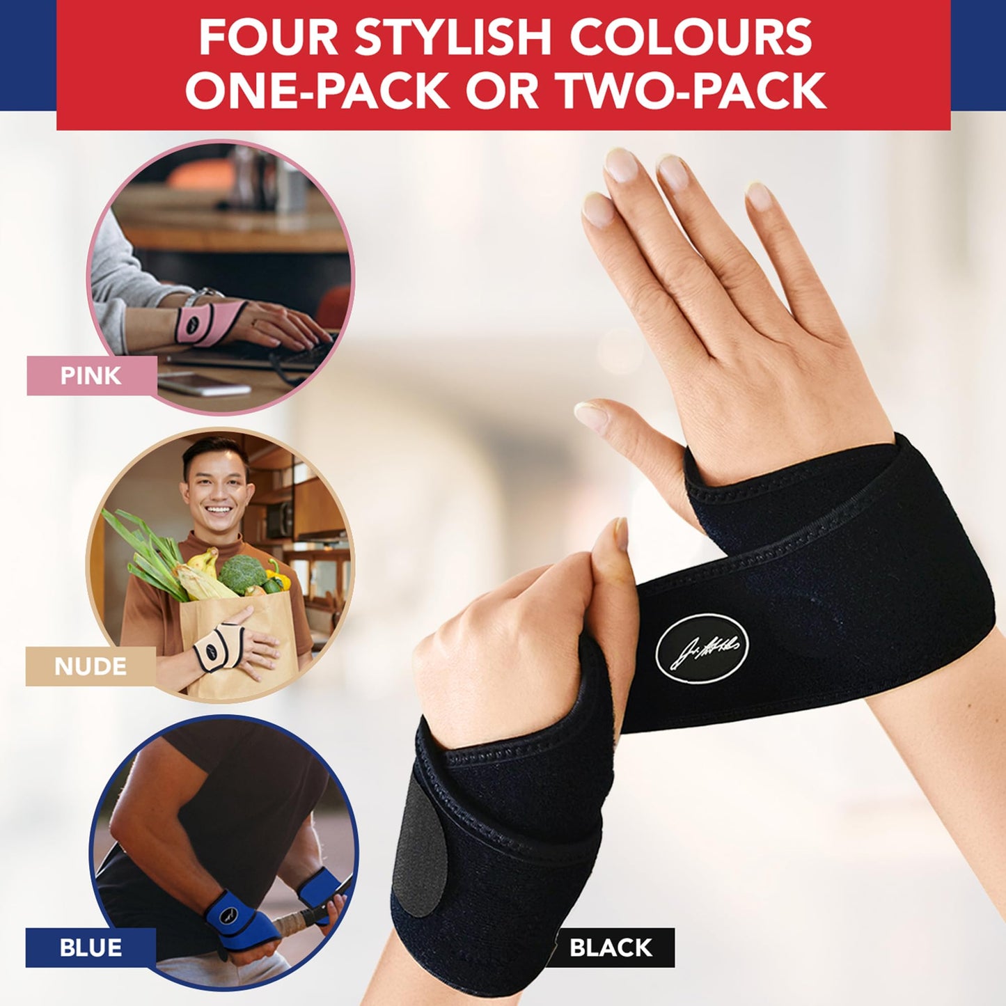 Doctor Developed Premium Copper Lined Wrist Support/Wrist Brace/Hand Support/Strap [single] & Doctor Handbook— Relieve Wrist Injuries, Arthritis, Sprains (Wrist Brace - Medium)