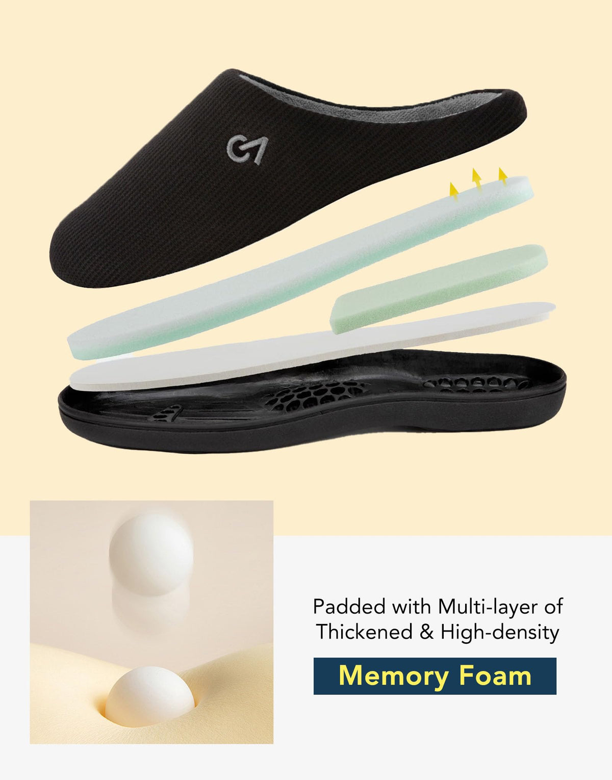 VeraCosy Men's Two-tone Memory Foam Slippers Muted Black Gray,11-12 US 🍁 All In One Marketplace Canada