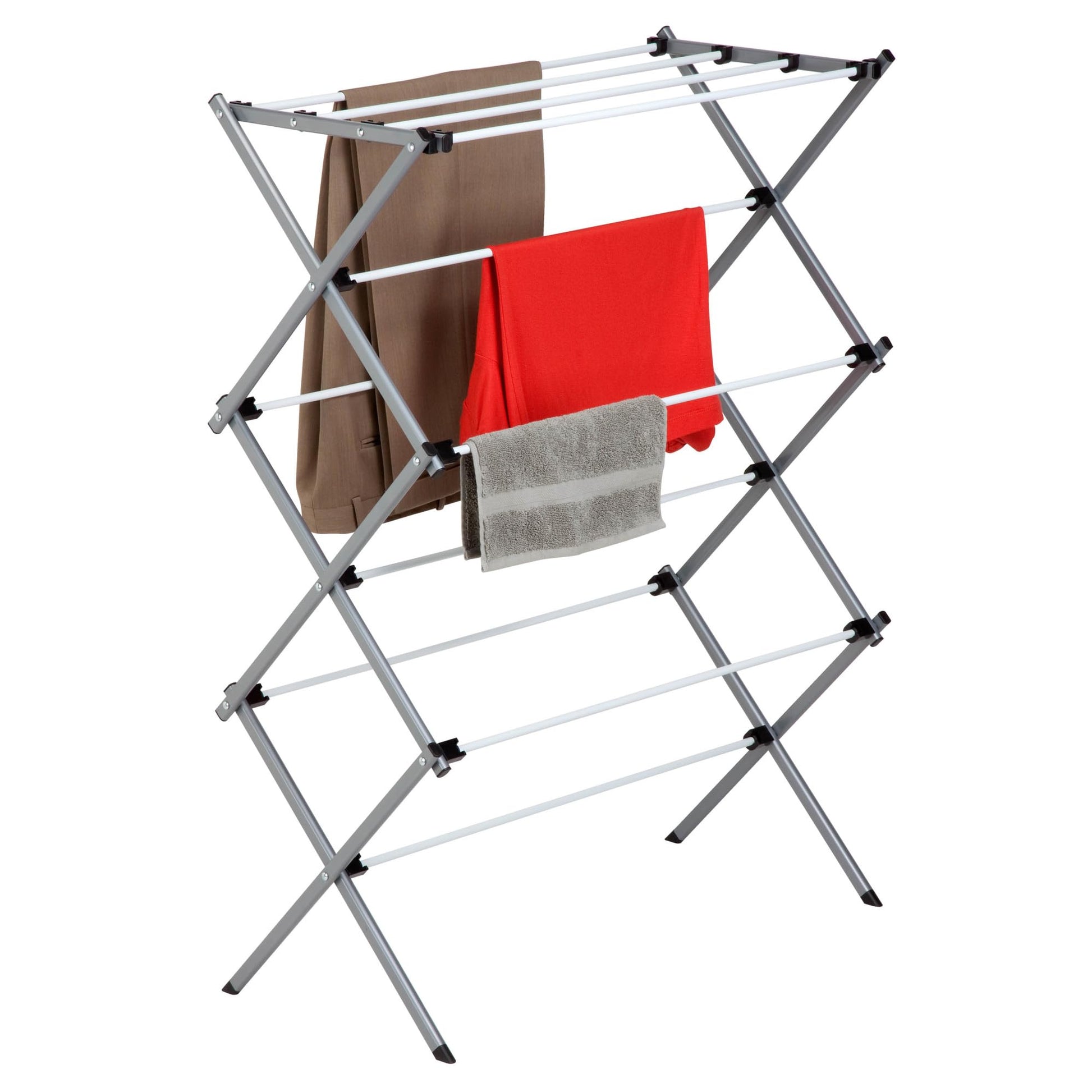 Honey-Can-Do DRY-01306 Folding 42-Inch Clothes Drying Rack, Silver/White - Available at All In One Marketplace Canada