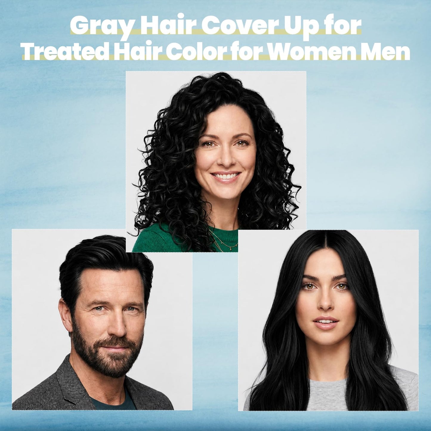 Black Hair Dye Shampoo 3 in 1, Natural Hair Dye Semi Permanent Hair Color shampoo, 100% Gray Hair Cover Up for Treated Hair Color for Women Men, 500ML - Available at All In One Marketplace Canada
