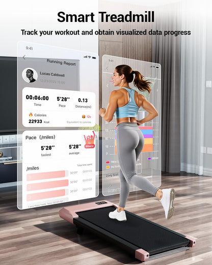Superun Walking Pad,6% Manual Incline Walking Pad Treadmill,Under Desk Treadmill for Home Office, with App & Remote,2.5HP Quiet,LED Display,300 lbs Capacity Superun