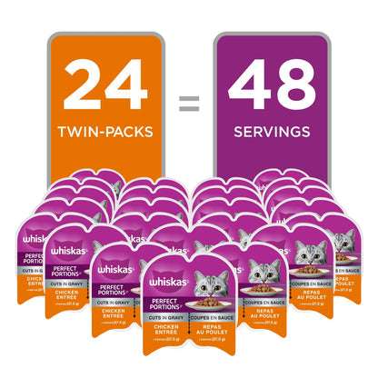 WHISKAS Perfect PORTIONS Kitten Wet Cat Food, Chicken Flavour, 75g whiskas