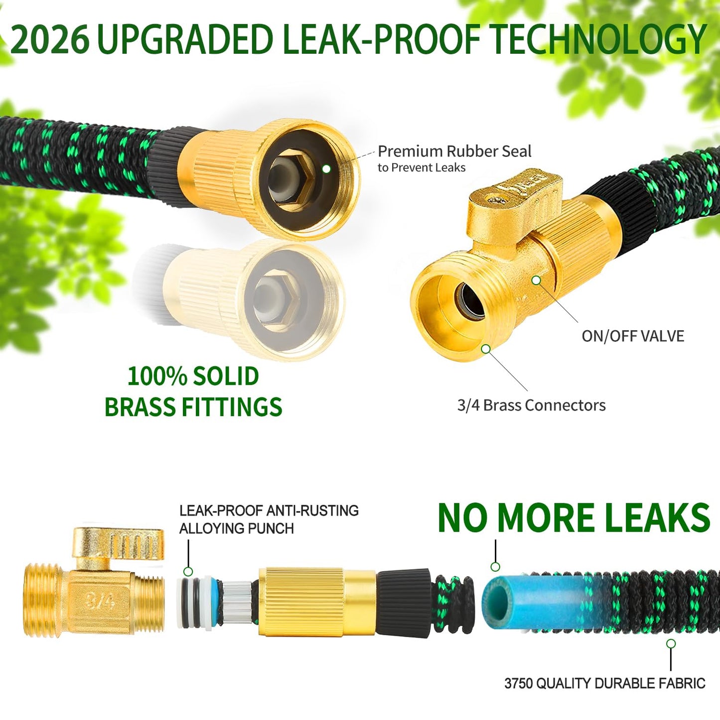 200 FT Garden Hose Expandable Hose - All New 2026 Flexible Water Hose with 10 Functions Spray Nozzle - Car Wash Hose with Solid Brass Connector, Leakproof Lightweight Expanding Pipe for Yard,Outdoor - Available at All In One Marketplace Canada
