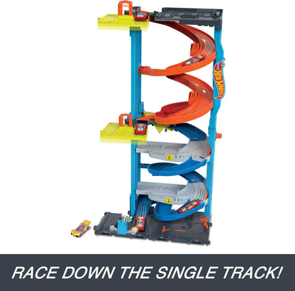 Hot Wheels City Transforming Race Tower & 1 Toy Car