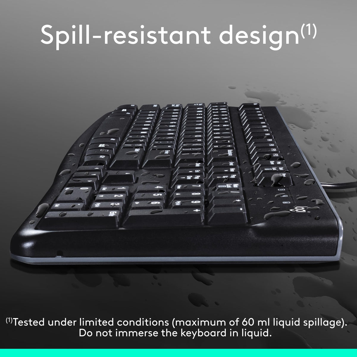 Logitech K120 Full Size Wired Keyboard USB Plug-and-Play Windows - Black