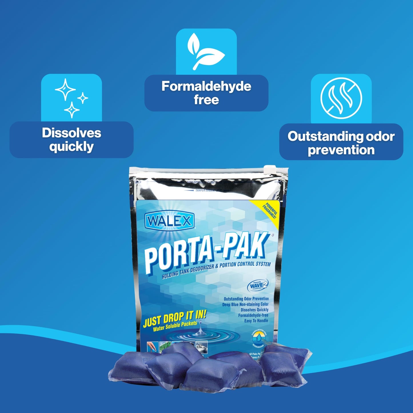 Walex PPSGBG Porta-Pak Commercial Holding Tank Deodorizer Drop-Ins, Sunglow Scent (Pack of 50) 🍁 All In One Marketplace Canada