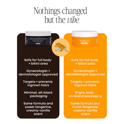 Bushbalm Ingrown Hair Exfoliating Scrub – Pre-Shave Sugar Scrub for Ingrown Hairs, Razor Bumps & Dry Skin – Gently Buffs & Soothes Sensitive Skin - Vanilla Tangerine 236 ml - Formerly Sweet Escape - Available at All In One Marketplace Canada