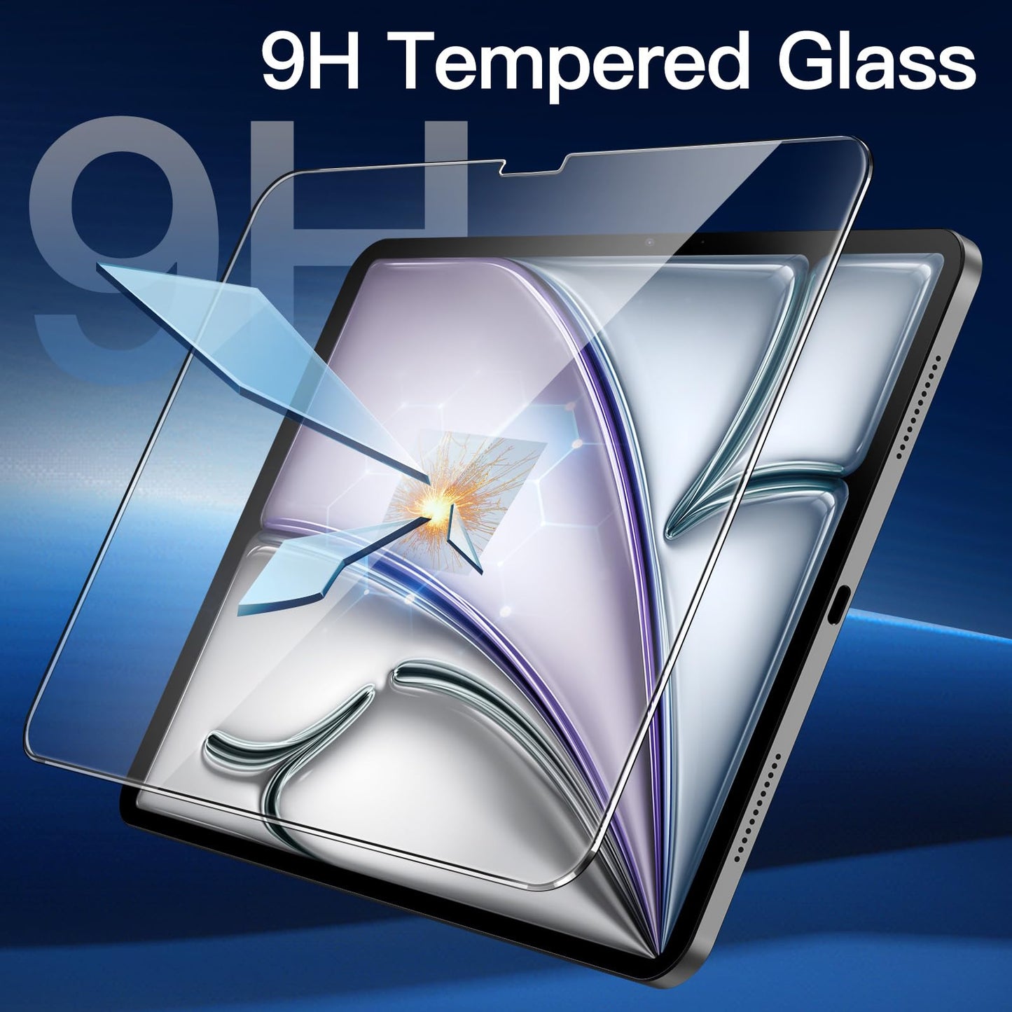 JETech Screen Protector for iPad Air 13-Inch M4/M3/M2 (2026/2025/2024), 9H Tempered Glass Film, HD Clear, 2-Pack