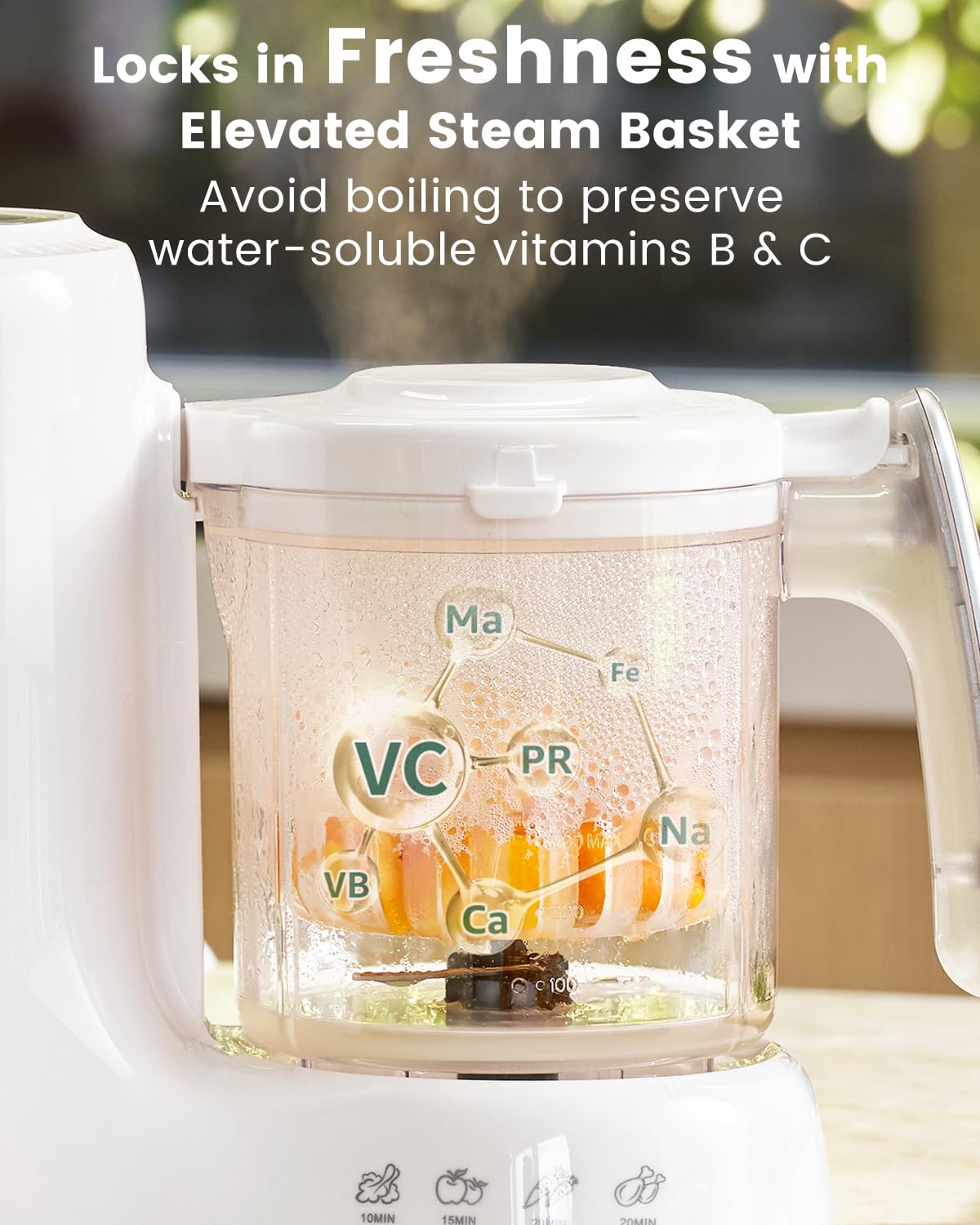 Grownsy Baby Food Maker with Steam Basket, One Step Baby Food Processor Steamer Puree Blender Grinder Mills Machine, Auto Cooking Grinding and Sterilizing for Healthy Homemade Food, BPA-Free