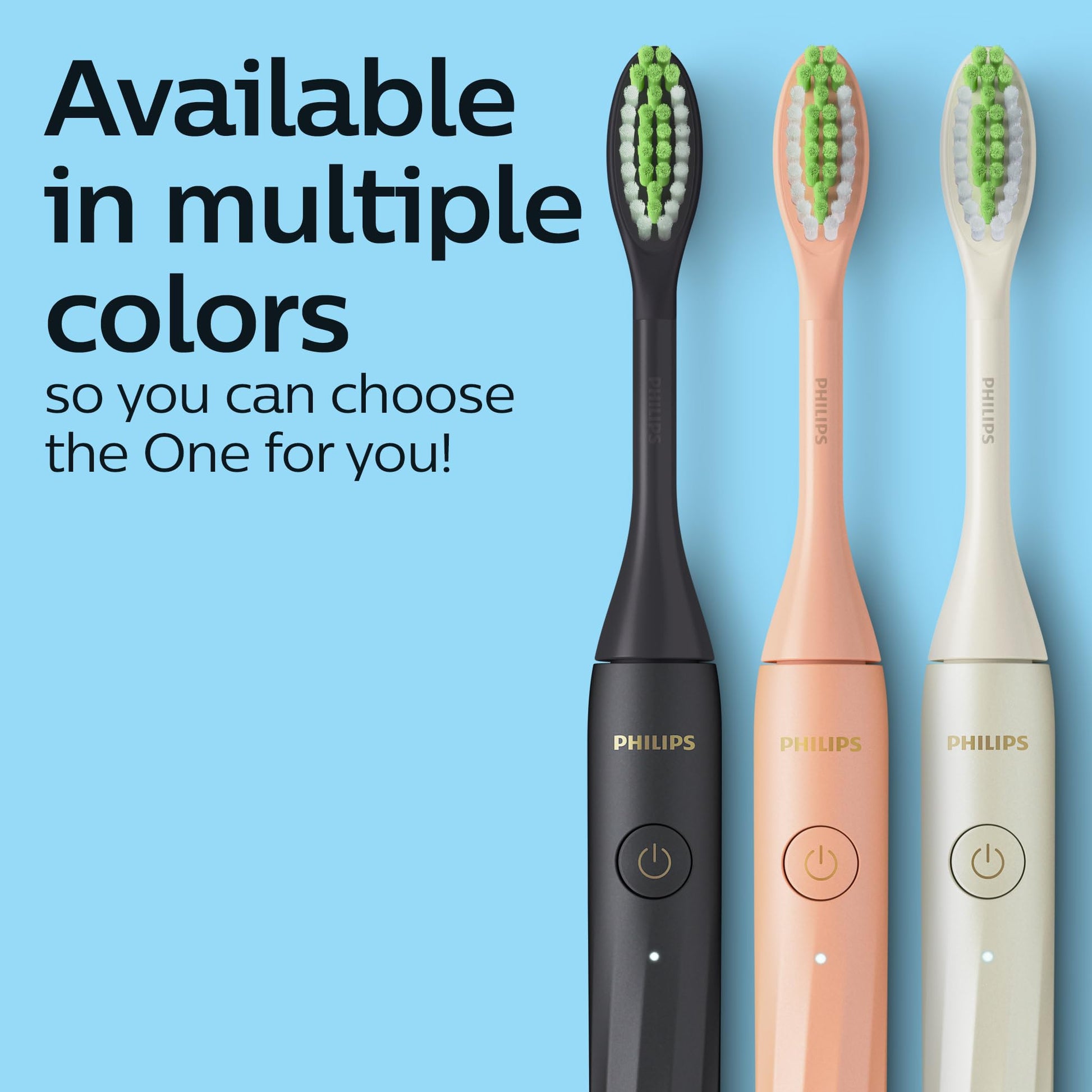 Philips One by Sonicare Rechargeable Toothbrush, 1 Brush Head, Champagne Philips Sonicare