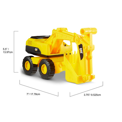 CAT Construction Toys, Mini Crew 3-Pack 7”, Push-Powered Yellow Construction Vehicle Toys, Includes Dump Truck, Wheel Loader, and Excavator for Kids and Toddlers Ages 2+ - Available at All In One Marketplace Canada