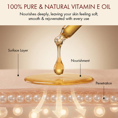 Majestic Pure Vitamin E Oil - 100% Pure & Natural, 20,000 IU | Premium Grade, Cold-Pressed and Tocopherol to Repair Dry, Damaged Skin| Moisturizing Skin, Hair and Scalp 8 Fl Oz