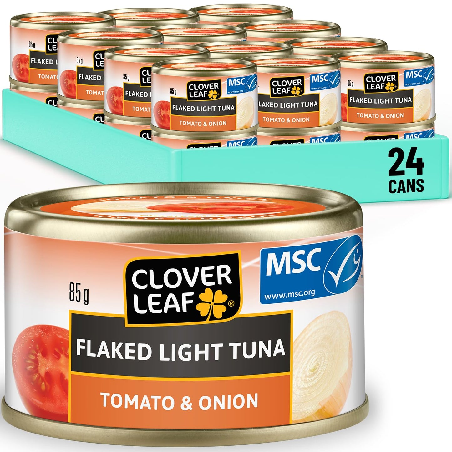 Clover Leaf Tomato & Onion Flavoured Tuna, 85g, 24 Count 🍁 All In One Marketplace Canada