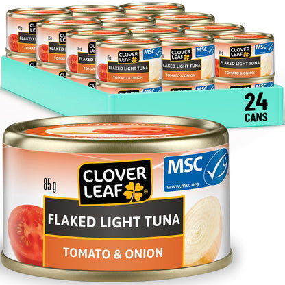 Clover Leaf Tomato & Onion Flavoured Tuna, 85g, 24 Count 🍁 All In One Marketplace Canada