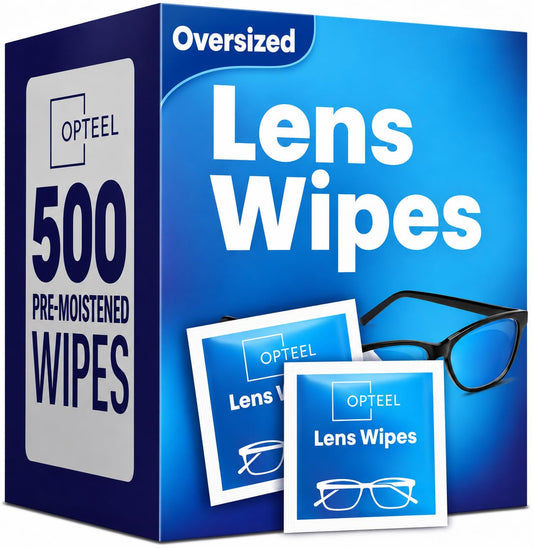Lens Wipes for Eyeglasses - Pre-Moistened Individually Wrapped Scratch & Streak-Free for Glasses, Sunglasses & Camera Lenses 500ct