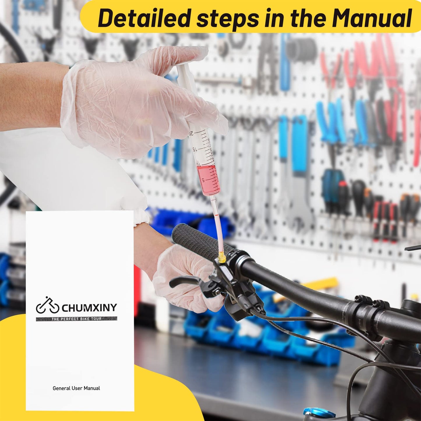 CHUMXINY Brake Bleed Kit for Shimano, TEKTRO Hydraulic Disc Brakes, Including High Performance Mineral Brake Fluid (120ml). - Available at All In One Marketplace Canada