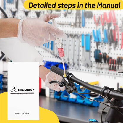 CHUMXINY Brake Bleed Kit for Shimano, TEKTRO Hydraulic Disc Brakes, Including High Performance Mineral Brake Fluid (120ml). - Available at All In One Marketplace Canada