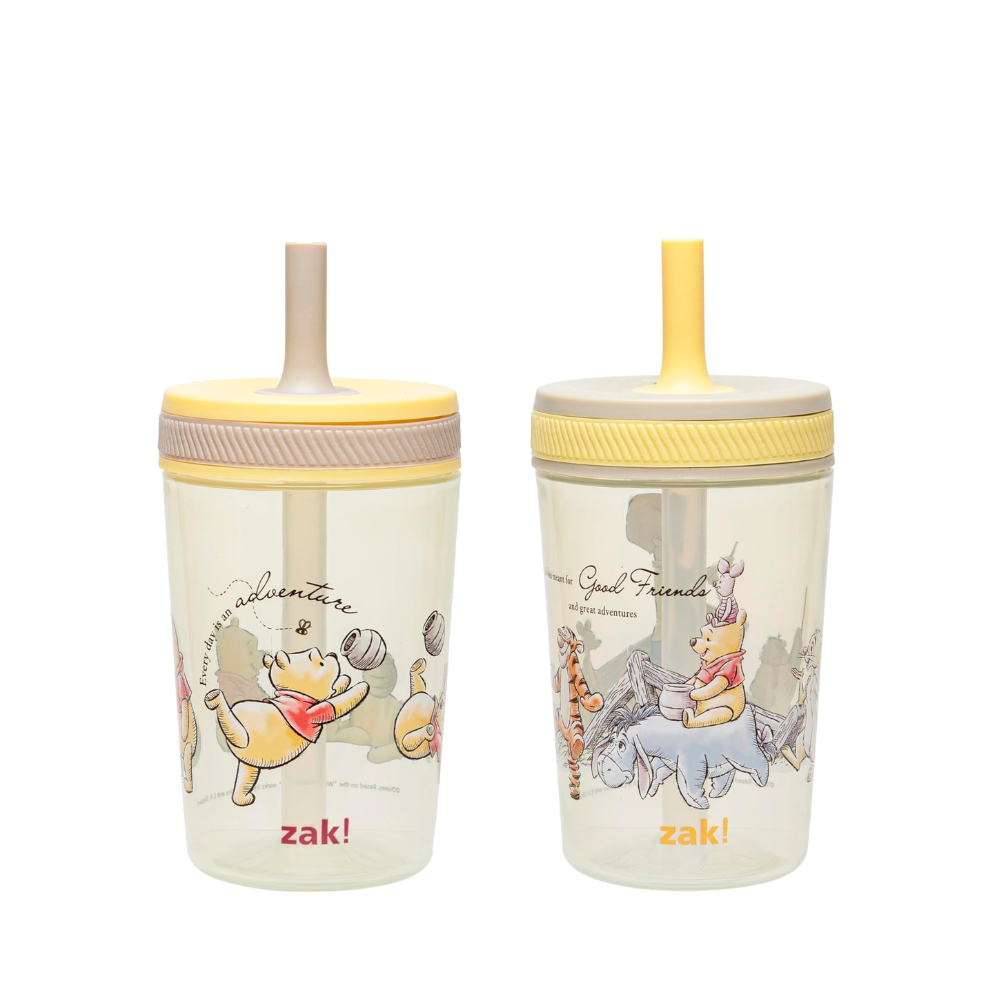 Zak Designs Winnie the Pooh Kelso 15oz Leak-Proof Toddler Cups, 2-Pack