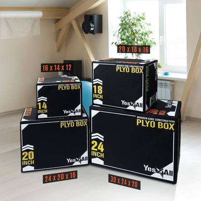 Yes4All 3 in-1 Soft Plyo Box, Model Foam Core, Wooden Core, Foam Box for Exercise, MMA, Training, Available in 4 Sizes Yes4All