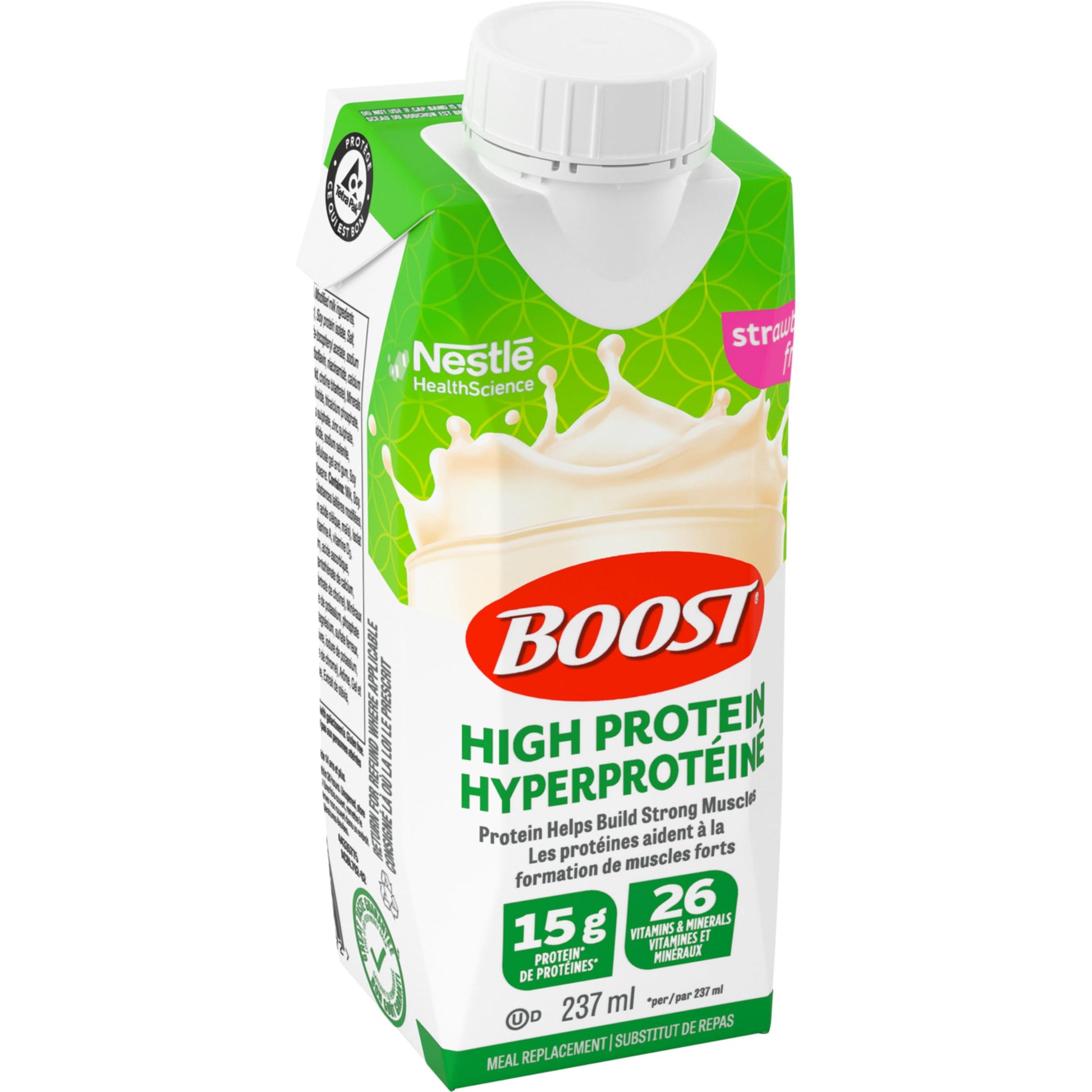 BOOST High Protein Meal Replacement Drink – Strawberry, 24 Bottles