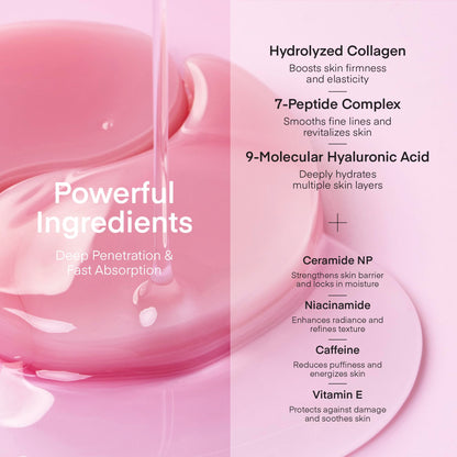 Under Eye Patches Korean Skincare: Peptide Collagen Gel Eye Mask for Puffy Eyes Dark Circles Wrinkles Undereye Bags Fine Lines & Smile Lines - Deep Hydrating & Firming Eye Pad - Cruelty-Free, 30 Pairs - Available at All In One Marketplace Canada