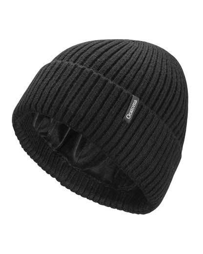 Ocatoma Beanie Hat for Men Women Warm Winter Knit Cuffed Beanie Soft Warm Ski Hats Toque Unisex Gifts for Men Women (Black) 🍁 All In One Marketplace Canada