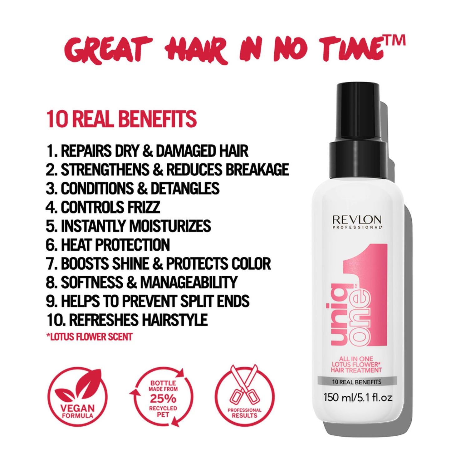 Revlon Uniq One Lotus Flower Hair Treatment for Women Treatment, 5.1 Ounce REVLON PROFESSIONAL