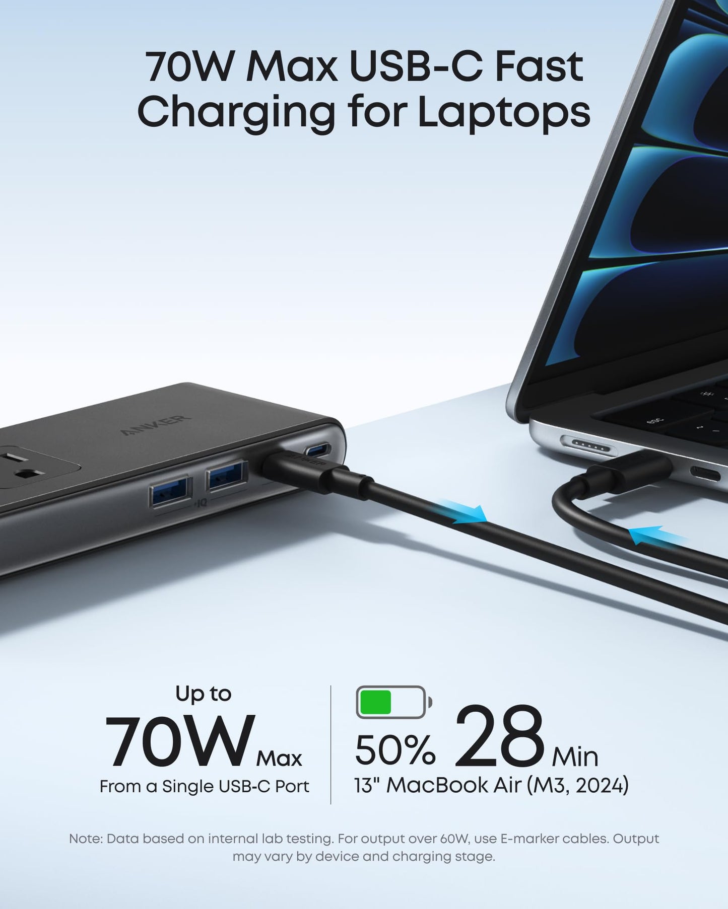 Anker Nano Power Strip, Desk Clamp with 1500J Surge Protector, 5ft Extension Cord, 70W Max Gaming Desk Accessories, 6 AC, 2 USB A, 2 USB C, Home Office Essentials, Fit 0.6~1.8'' Tabletop Edge (Black) - Available at All In One Marketplace Canada