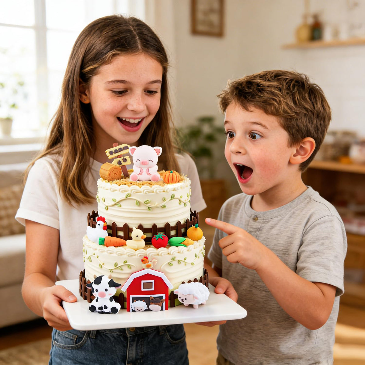 BlingABC 13PCS Cartoon Farm Animal Cake Toppers Barnyard Cake Decorations 🍁 All In One Marketplace Canada