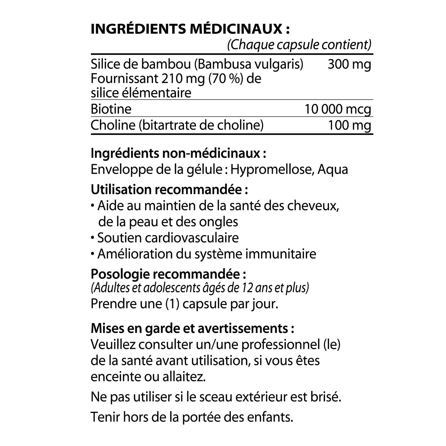 GNA Naturals - Bamboo Silica with Biotin 10,000mcg, 90 v-caps - A Supplement for Radiant Hair, Skin and Nails - Silica Supplement for Hair, Nail, Joint Care and Skin Vitality - Made in Canada - Available at All In One Marketplace Canada