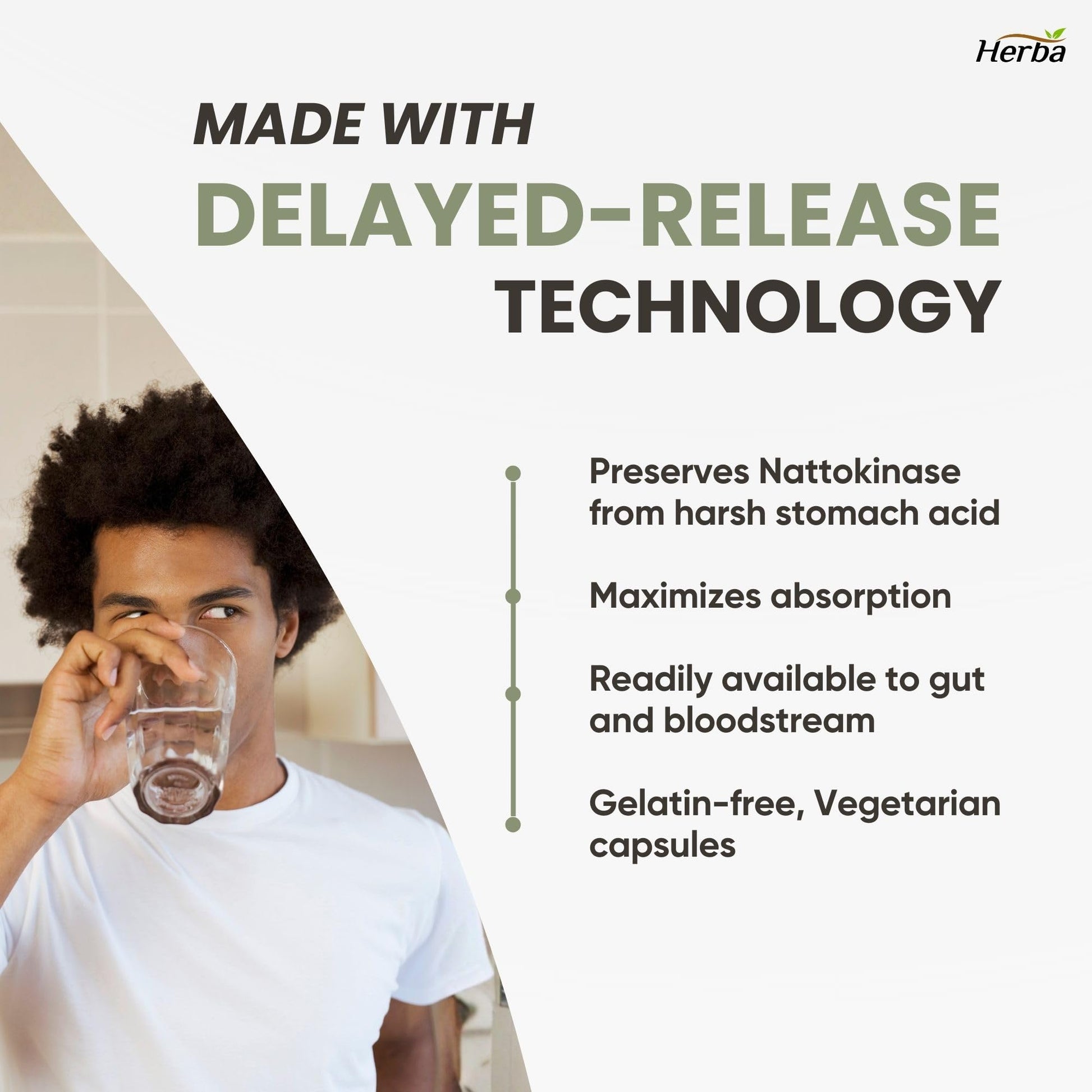 Herba Nattokinase Supplement 2000 FU – 100mg, 120 Delayed Release Capsules | Helps to Support Heart Health | Made in Canada - Available at All In One Marketplace Canada