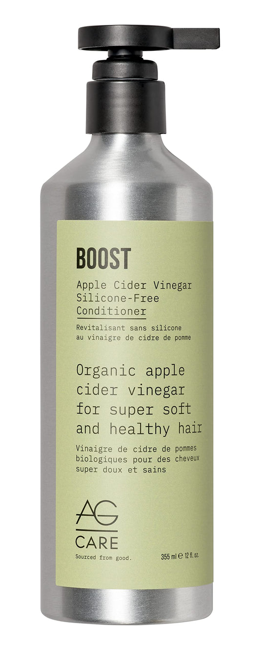 Après-shampoing au vinaigre de cidre AG Care Boost, lisse et scelle l'hydratation – 98 % d'origine végétale – Formule nourrissante d'origine naturelle, 355 ml