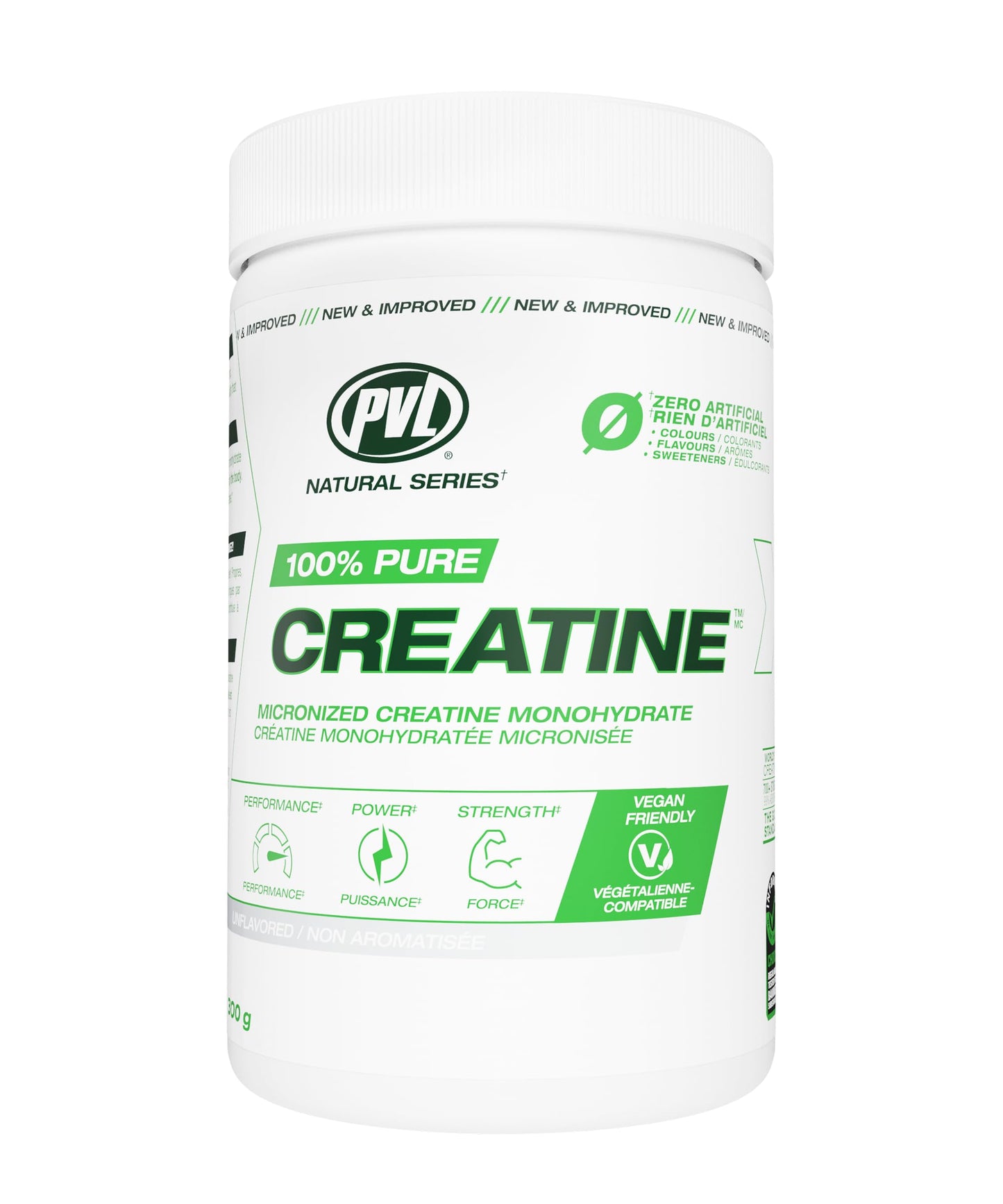 PVL 100% Pure Creatine Monohydrate Powder – Micronized Supplement for Women & Men, Unflavoured Amino Acids & Beta Alanine Friendly, Informed-Choice Tested, 300 g