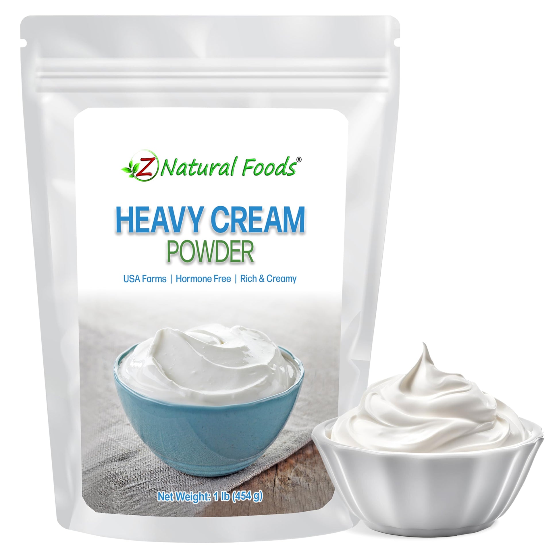 Z Natural Foods Heavy Cream Powder - 1 lb Shelf-Stable Powdered Cream for Coffee, Baking & Cooking