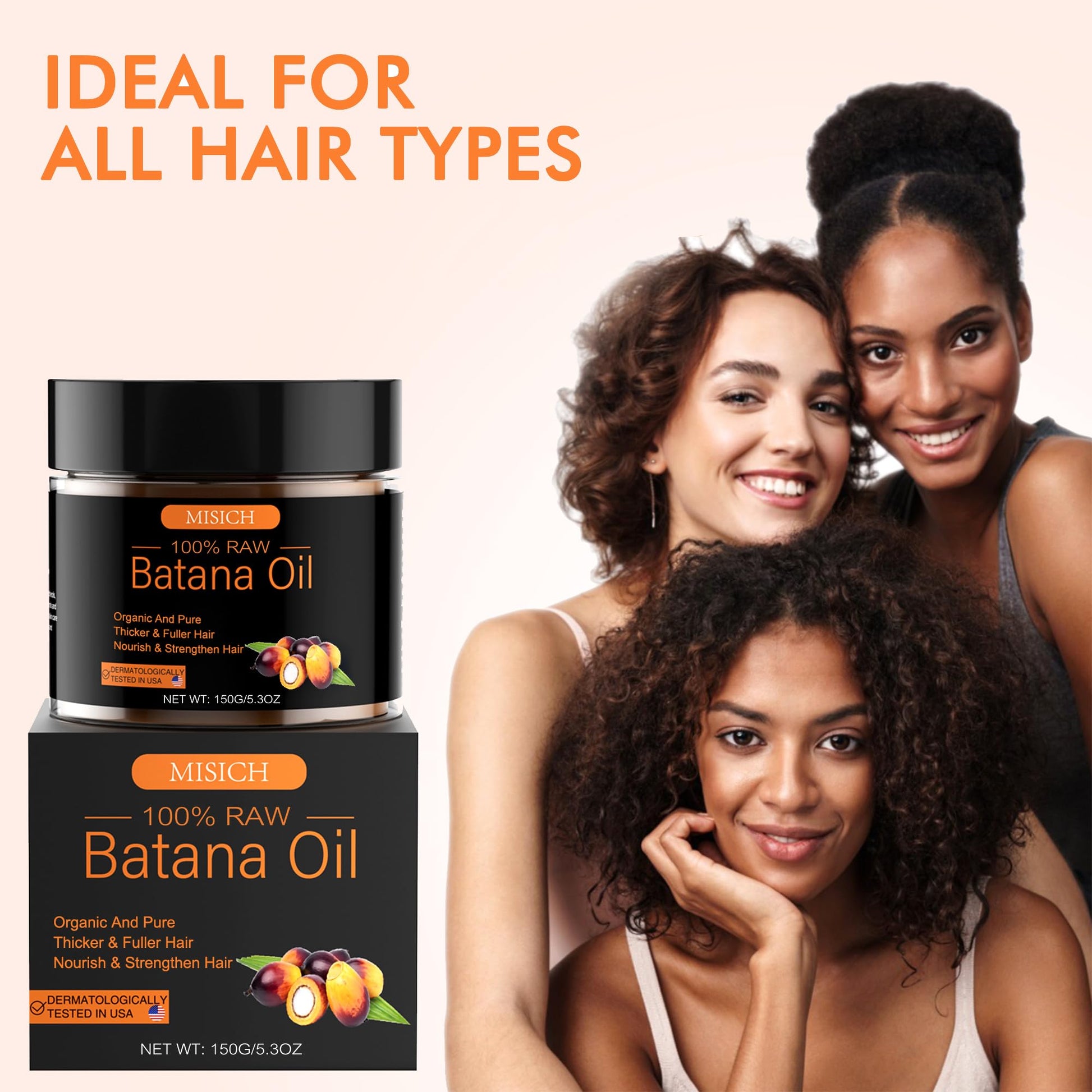 MISICH Raw Batana Oil for Hair, 100% Pure Batana Oil Paste, Unrefined Botana Hair Oil for Men & Women 5.3 oz - Available at All In One Marketplace Canada