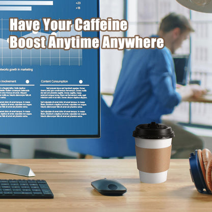120 Pack Paper Coffee Cups Disposable Paper Party Cups Bulk to Go Hot/Cold Beverage Drinking Cups with Lids, Sleeves, Straws Paper Cups Bundle for Party Travel Home Restaurant Cafe (White, 12 oz) - Available at All In One Marketplace Canada