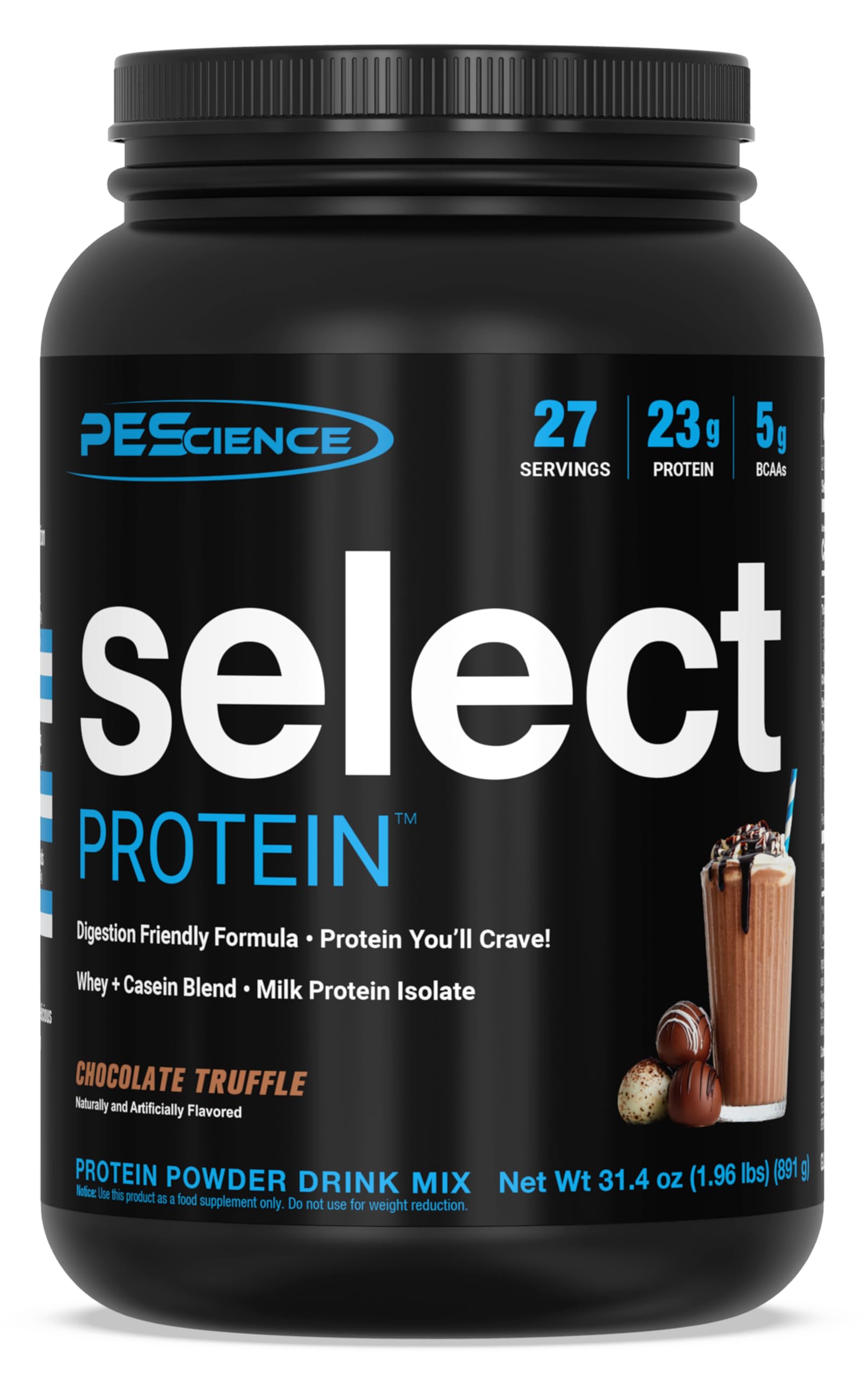 PEScience Select Protein Powder - Whey and Casein Blend, Chocolate Truffle, 27 Servings