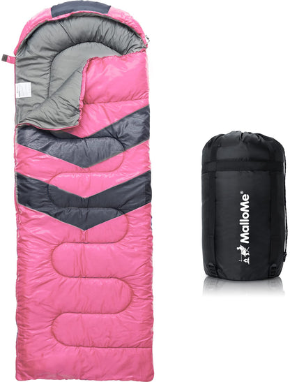 MalloMe Sleeping Bag for Adults Kids Boys & Girls for Winter, Fall & Spring - Single & Double - Waterproof Lightweight & Portable Backpacking Camping & Hiking Outdoor Travel with Compact Bag 🍁 All In One Marketplace Canada