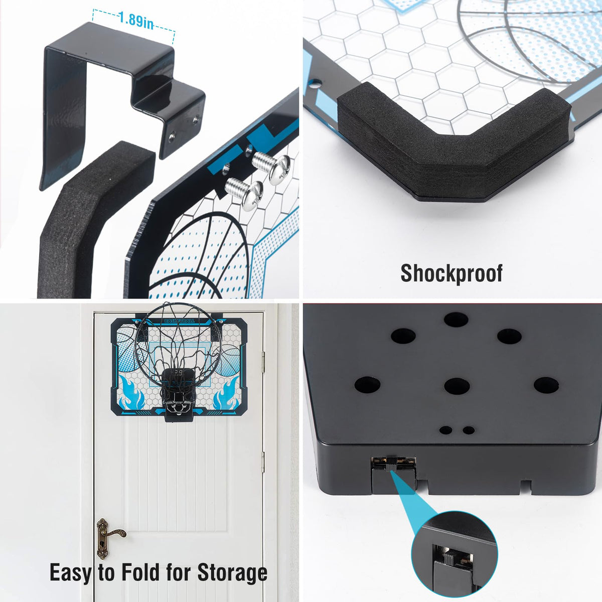 Indoor Basketball Hoop for Kids with Scoreboard Over the Door Basketball Hoop with 3 Balls Basketball Toys Gifts for 5 6 7 8 9 10 11 Years Old Boys Girls Mini Hoop for Bedroom and Birthday/Christmas 🍁 All In One Marketplace Canada