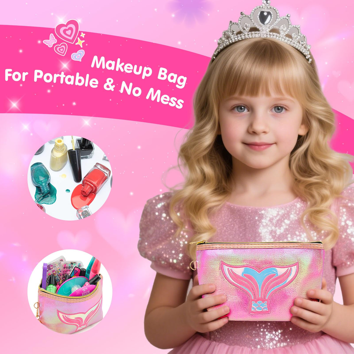 Amagoing Kids Nail Polish Set for Girls, Girls Nail Kit Ages 7-12 with Nail Dryer, Quick-Dry Nail Polish, Nail Art Pens, Press on Nail, Makeup Bag, Spa Manicures Birthday Christmas Gift Toy 6 7 8 9 10 11 Years Old 🍁 All In One Marketplace Canada