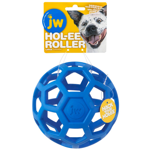 JW Pet HOL-ee Roller Original Do It All Dog Toy Puzzle Ball, Natural Rubber, Assorted Colors, Large JW