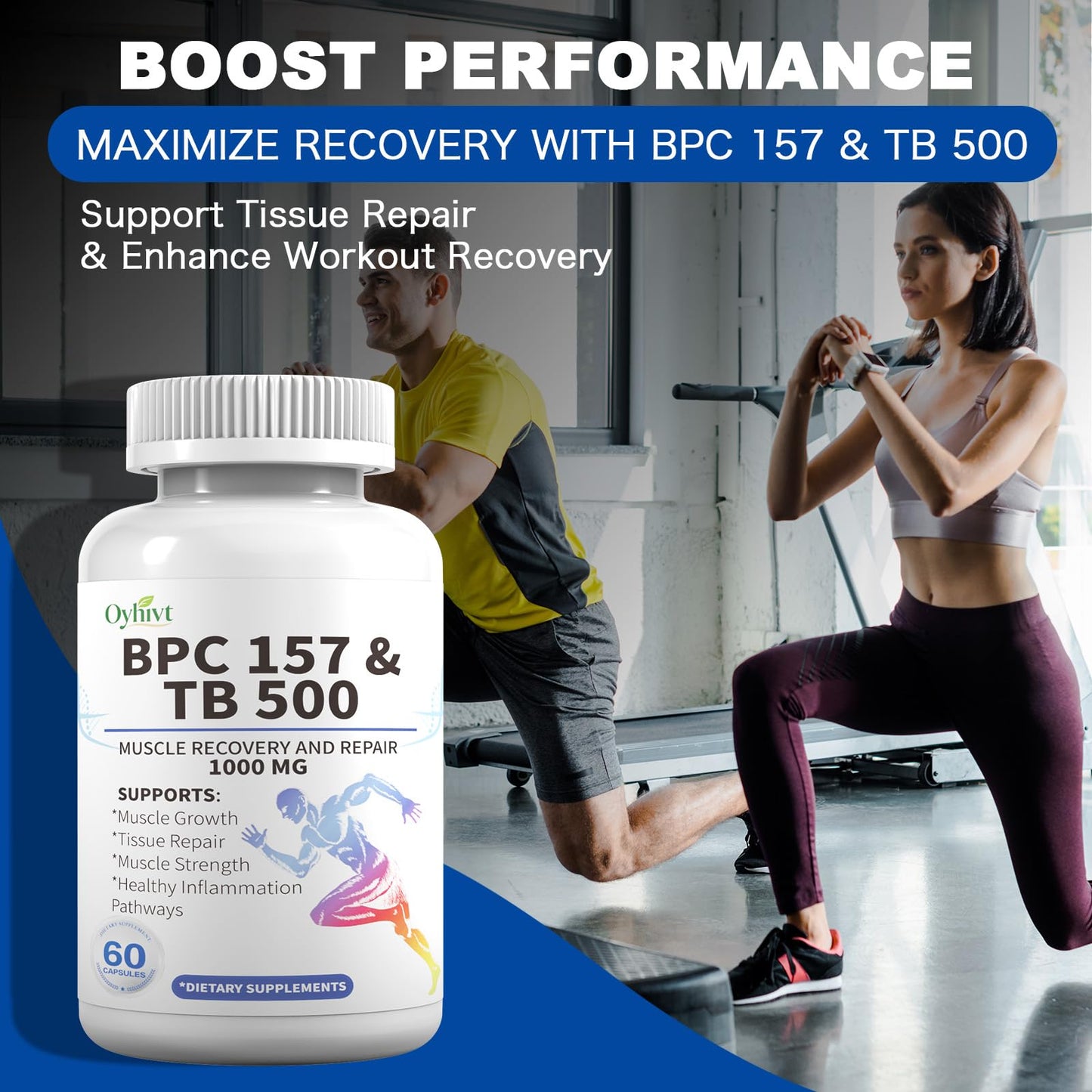BPC-157 and TB 500 Capsules, supports muscle growth, tissue repair, strength,BPC-157 and TB 500for Muscle and Workout Recovery, 60-Capsule Bottle - Available at All In One Marketplace Canada