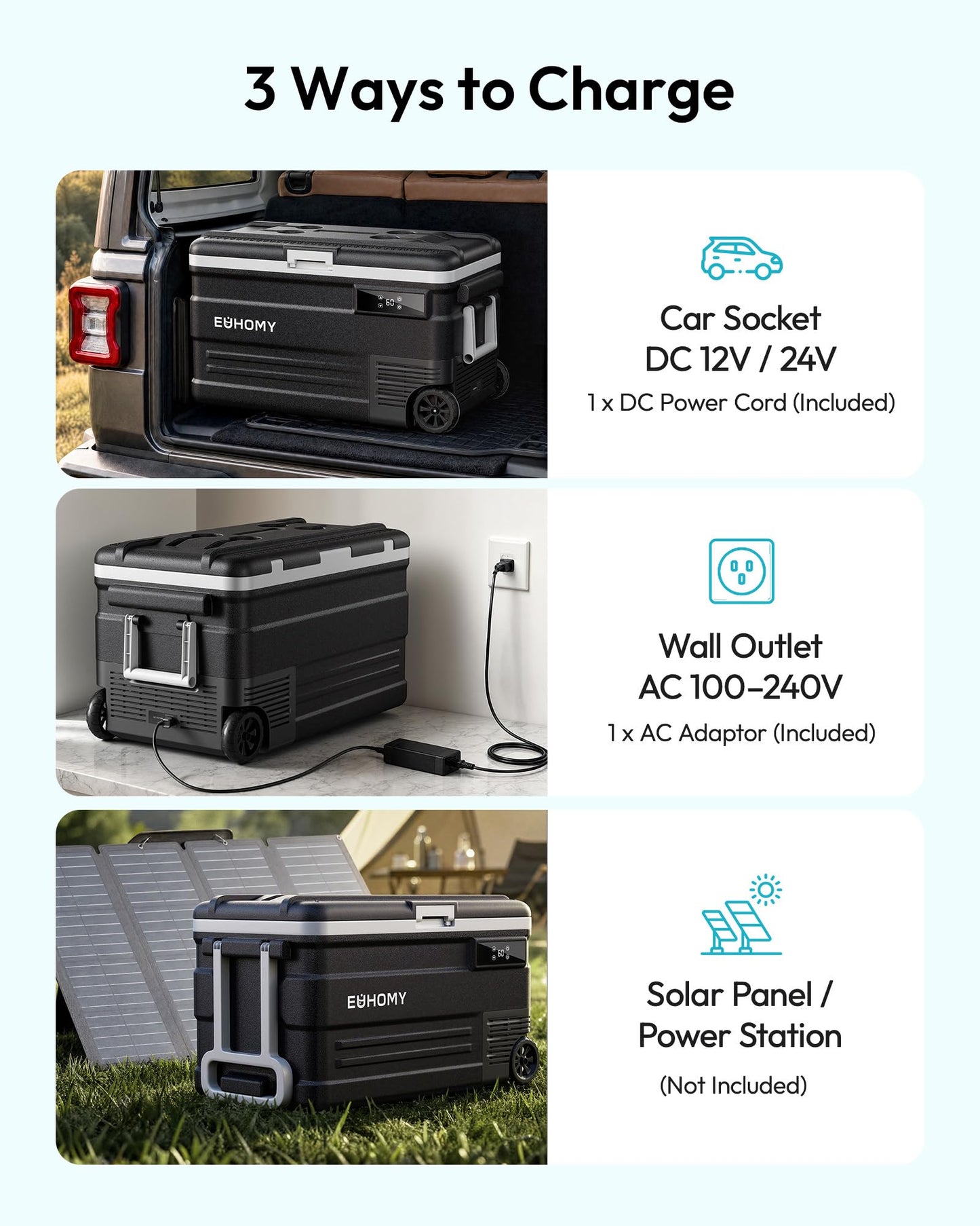 EUHOMY 12 Volt Refrigerator, 80QT(75L) 12V Fridge, Electric Cooler APP Control, Car Fridge 12/24V DC 110-240V AC, Car Refrigerator 0℉~68℉, 12 Volt Cooler for Camping, Trip, Truck, Boating, Outdoor EUHOMY
