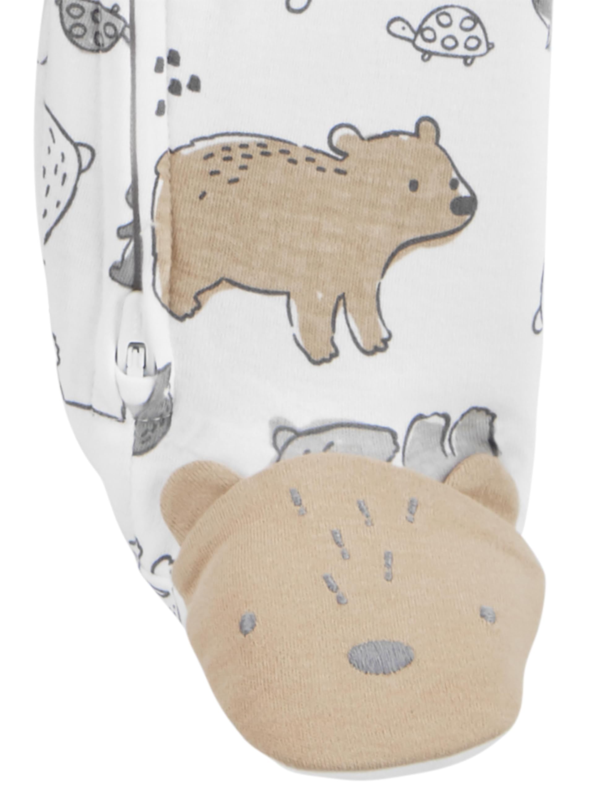 Simple Joys by Carter's Baby Neutral 2-Pack Cotton Footed Sleep and Play, Bear/Animal Print, 0-3 Months Simple Joys by Carter's