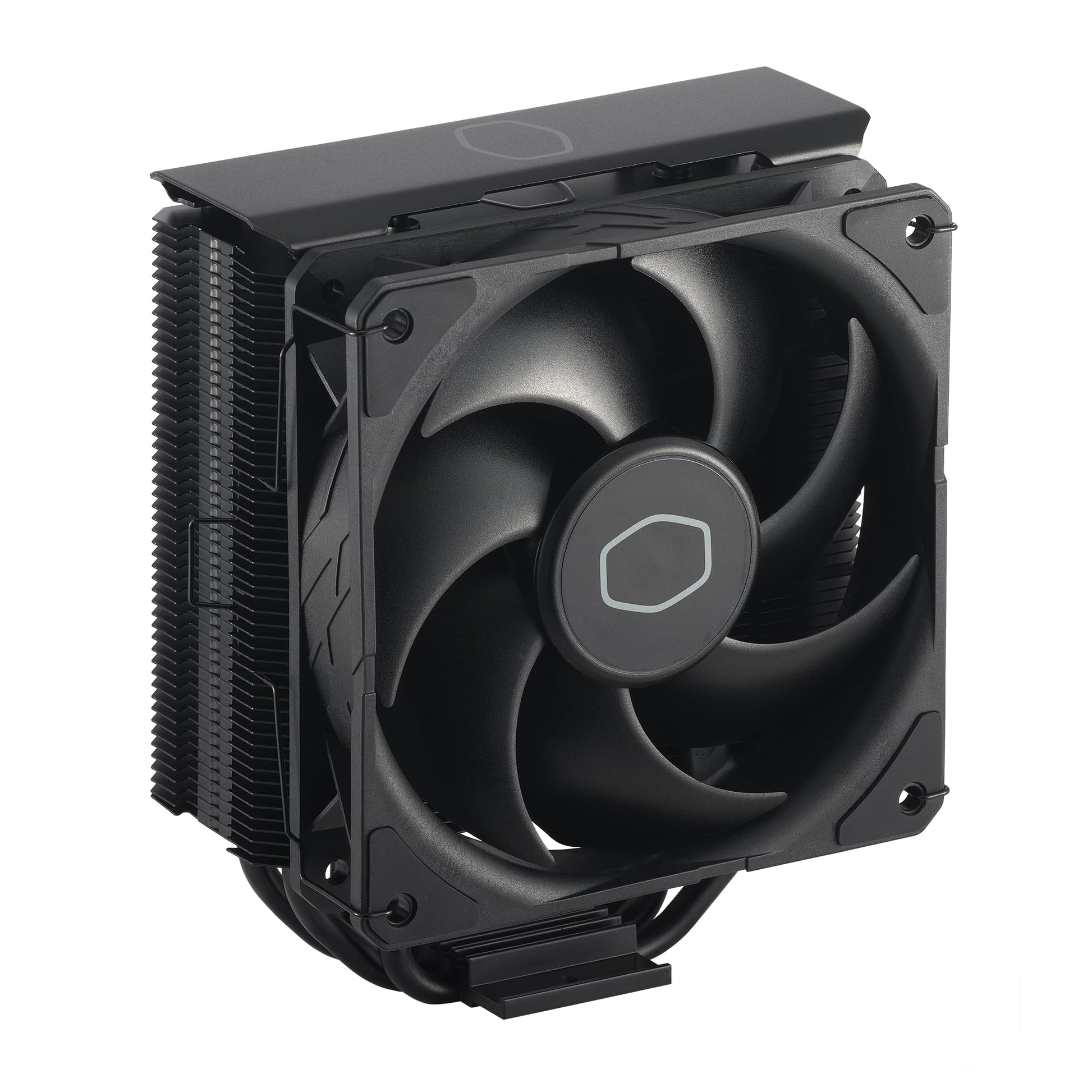 Cooler Master Hyper 212 Black Edition CPU Air Coolor, Silencio FP120 Fan, 4 CDC 2.0 Heatpipes, Anodized Gun-Metal Black, Brushed Nickel Fins for AMD Ryzen/Intel LGA1200/1151 Cooler Master
